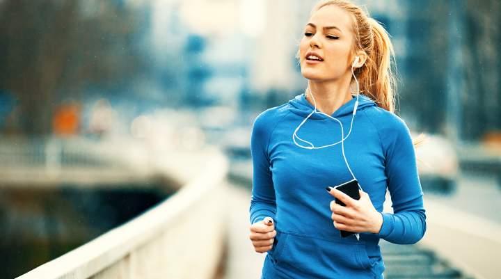 a woman jogging 